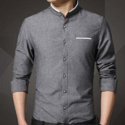Mens Mandarin Collar Shirt