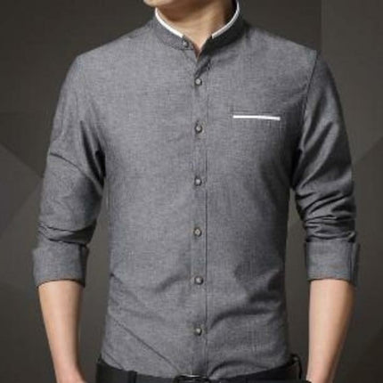 Mens Mandarin Collar Shirt