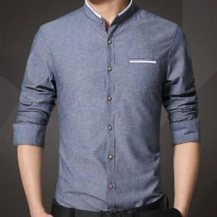 Mens Mandarin Collar Shirt