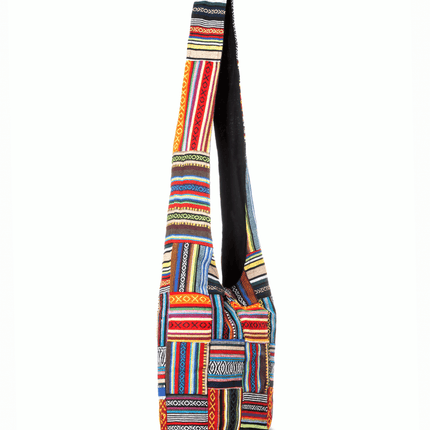 Kathmandu Collection Patchwork Striped Hobo Bag