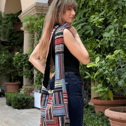 Kathmandu Collection Patchwork Striped Hobo Bag