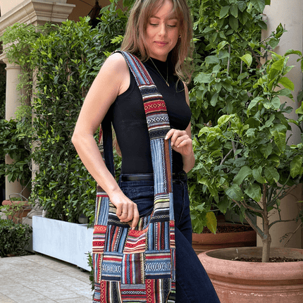 Kathmandu Collection Patchwork Striped Hobo Bag