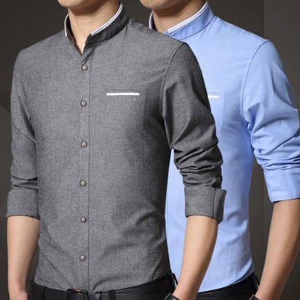 Mens Mandarin Collar Shirt