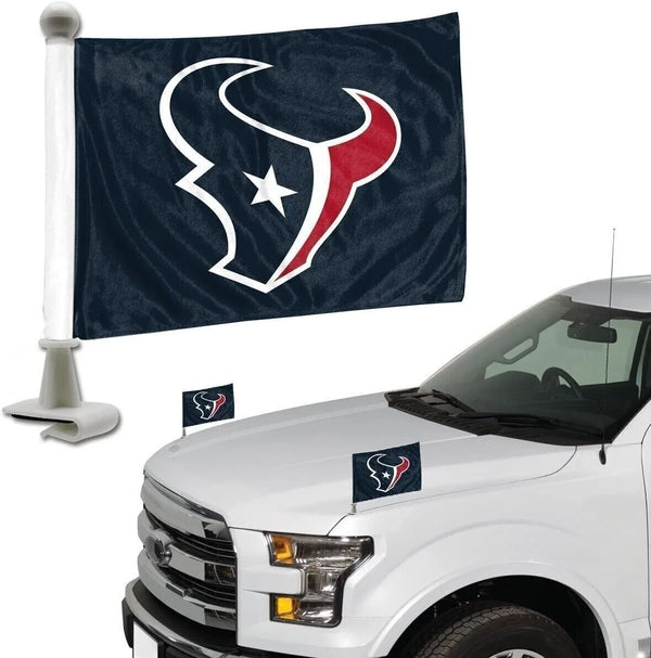 Houston Texans Car Flag Set, Ambassador Style, 4x6 Inch Double Sided Flag