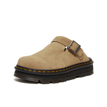 Suede Platform Mules - Womens Slip-On Clogs Comfortable Sandals