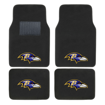 NFL 4-PC EMBROIDERED LOGO CAR FLOOR MAT SET