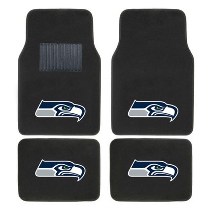 NFL 4-PC EMBROIDERED LOGO CAR FLOOR MAT SET
