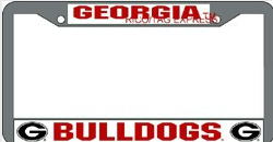 Georgia Bulldogs License Plate Frame Chrome