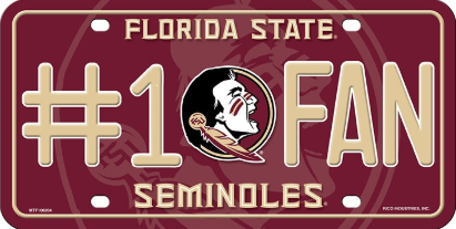 Florida State Seminoles License Plate #1 Fan