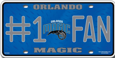 Orlando Magic License Plate #1 Fan - Special Order