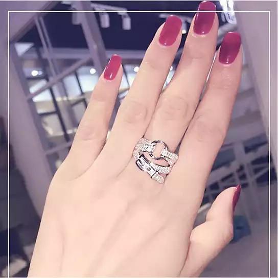 Cowgirl Ring Shaped Like A Belt With CZ Stones - Store - Shopping - Center