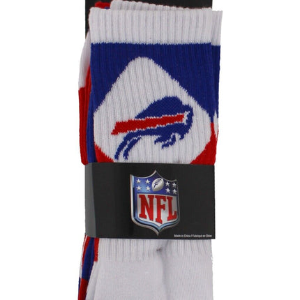 Buffalo Bills Socks 3 Pack Crew Length NFL Football