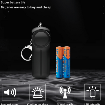 Self Defence Personal Alarm Keychain with LED Light