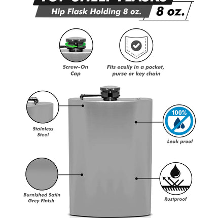 Discount Hip Flask, 8 oz