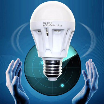 LED LIGHT BULB W/ RADAR MOTION SENSOR 180 Deg 5w/50 Watts