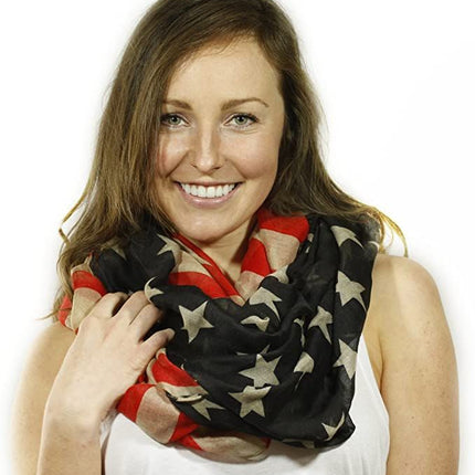 Vintage Inspired American Flag Infinity Scarf