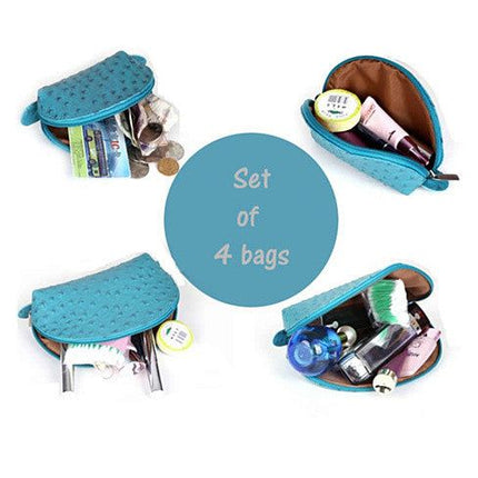 COSMO Cosmetic Faux Ostrich Cases In Set of 4