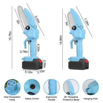 Electric Mini Chainsaw Portable Handheld Cordless Small Chain Saw Battery Powered
