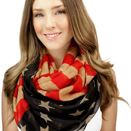 Vintage Inspired American Flag Infinity Scarf