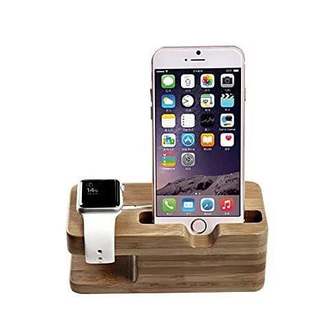 iPhone and iWatch Docking and Charging Station in Natural Wood - Store - Shopping - Center