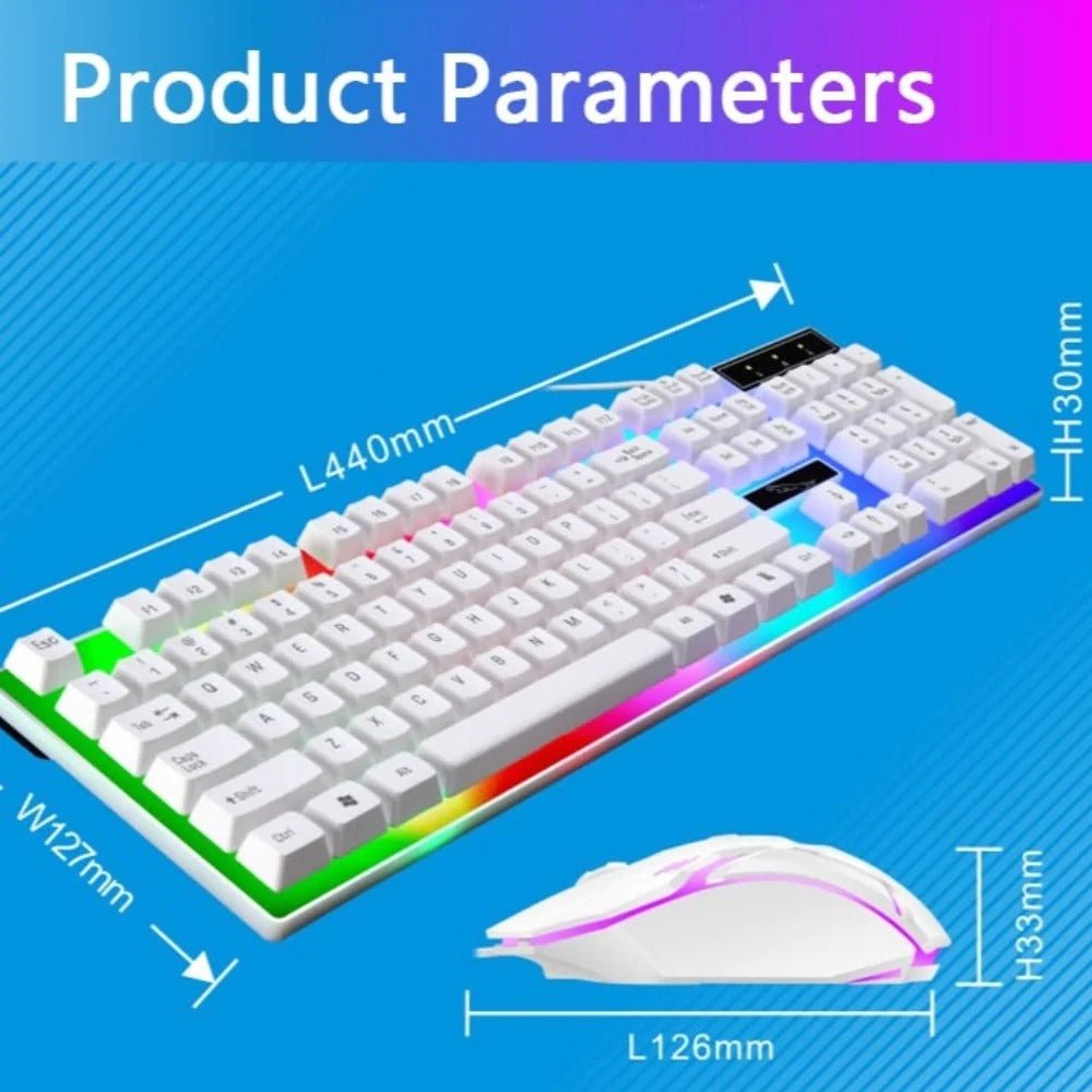 Ninja Dragons White Knight Gaming Keyboard and Mouse Set - Store - Shopping - Center