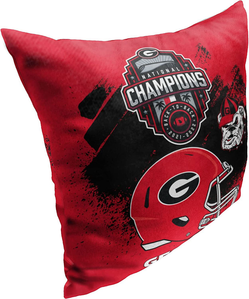 Northwest NCAA Georgia Bulldogs 2022 National Football Champions Pillow, 18" x 18", Achieve - Store - Shopping - Center