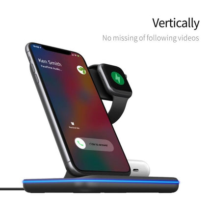 Ninja 15W 3 in 1 Fast Wireless Charging Station for Mobile Phones