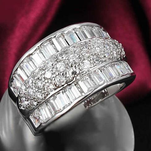 Regal Baguette And CZ Statement Band Ring - Store - Shopping - Center
