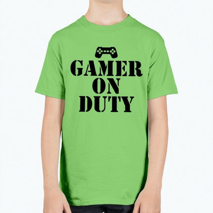 Gamer on duty- Video Games- Youth Tee Unisex