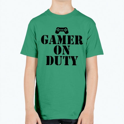 Gamer on duty- Video Games- Youth Tee Unisex