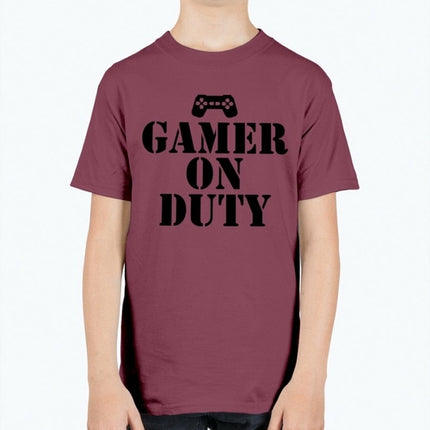 Gamer on duty- Video Games- Youth Tee Unisex