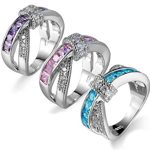 You Cross My Mind Ring Diamond Crystals In 3 Lovely Colors - Store - Shopping - Center